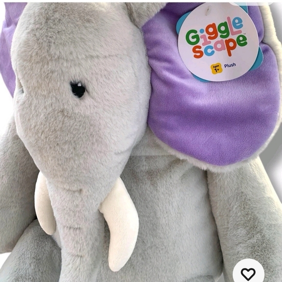 Gigglescape Elephant Stuffed Animal - Gigglescape Zoo Animal Gray Purple 19" NWT - Picture 11 of 11